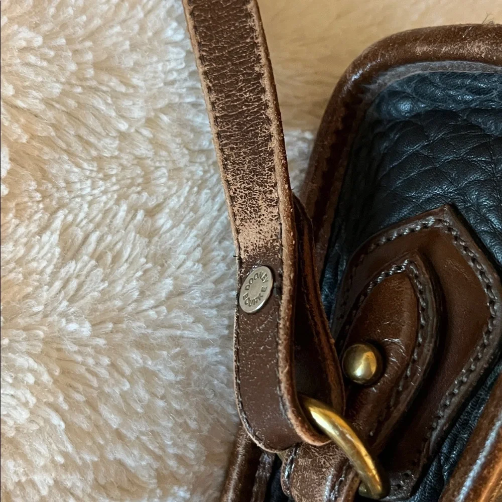 Rare Vintage Dooney & Bourke Purse Bl/Br 1981 All-weather Leather Collection